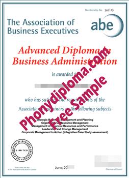 Association of Business Executives certificate sample