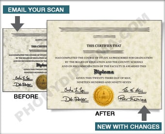 Certificate from scan sample