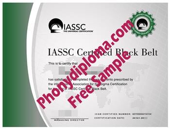 IASSC Certified Black Belt certificate sample