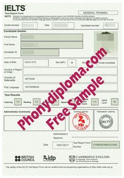 IELTS certificate sample