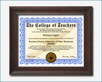 TESOL horizontal certificate sample