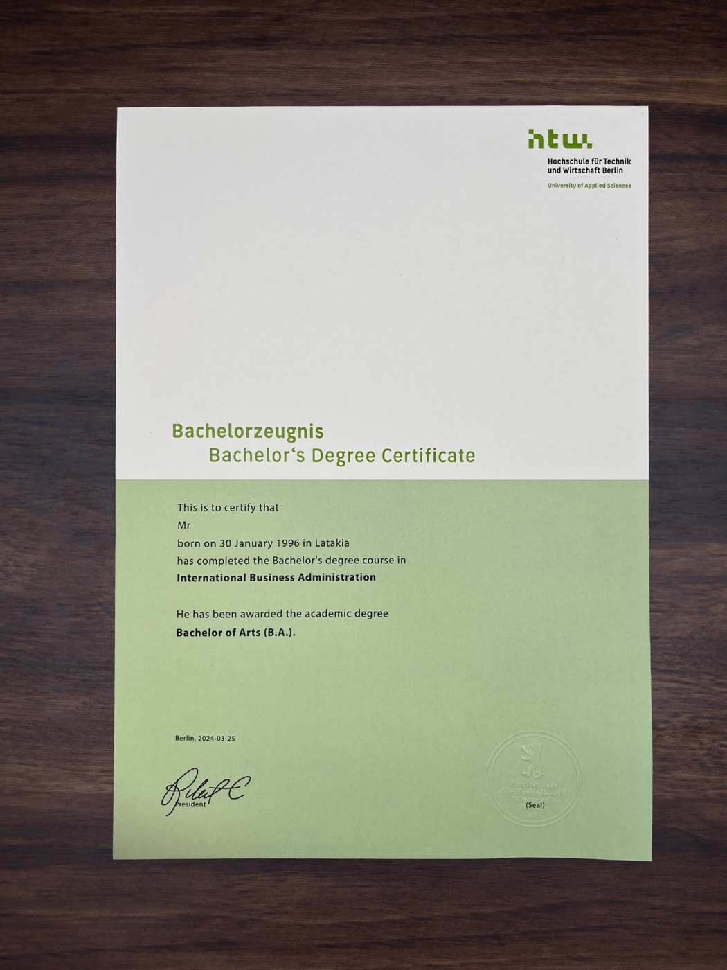 HTW Hochschule sample