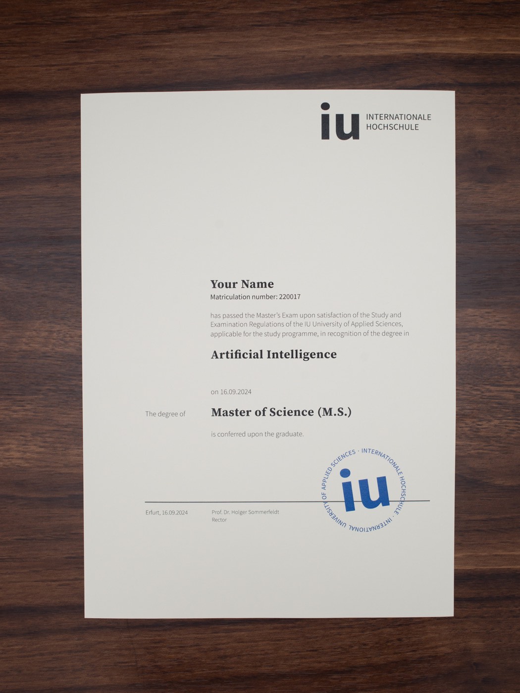Internationale Hochschule sample