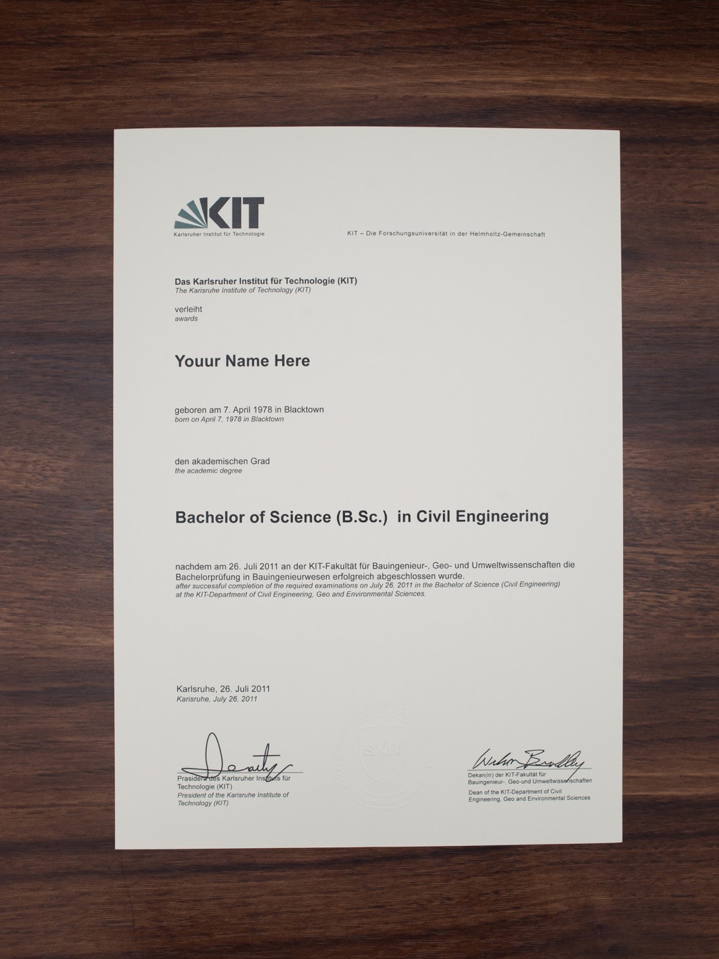 Karlsruher Institut für Technologie sample