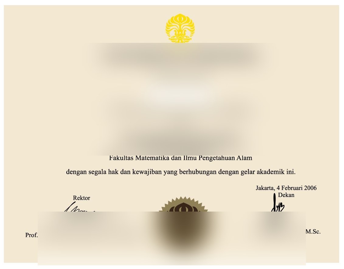 Contoh ijazah universitas Indonesia