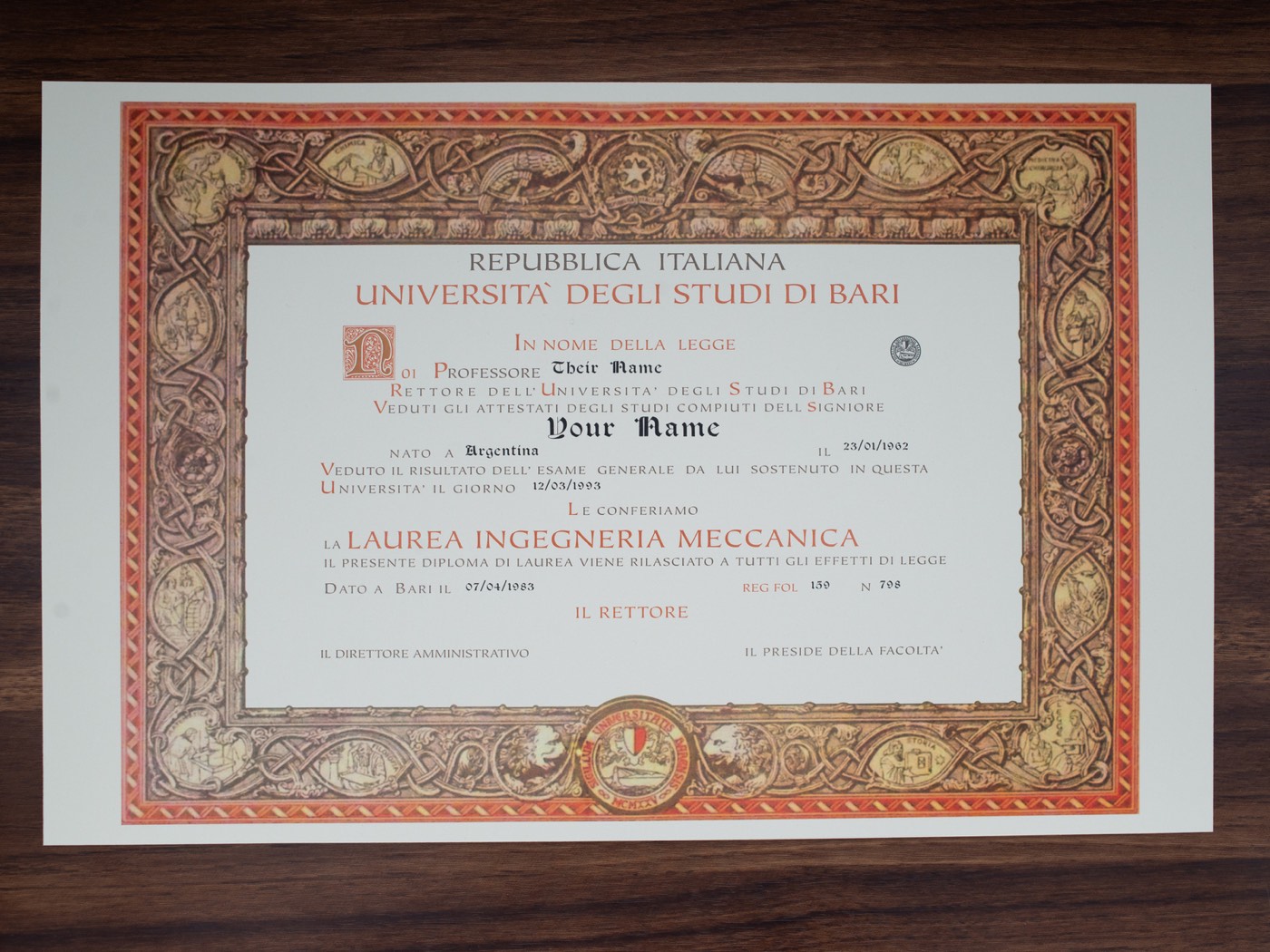 Università degli Studi di Bari Aldo Moro sample
