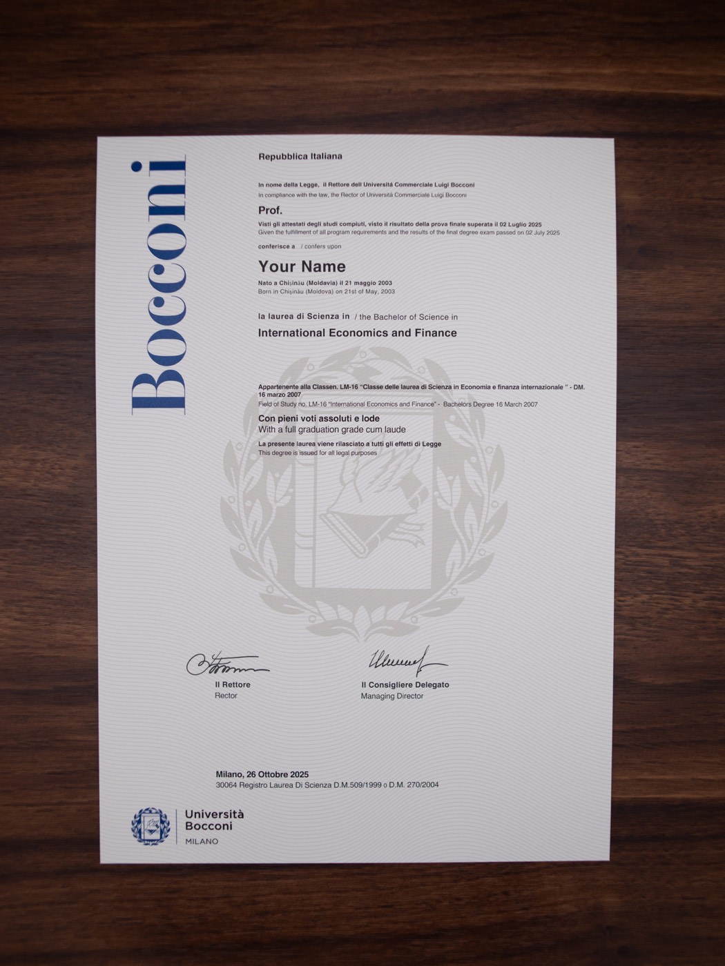 Università Bocconi sample