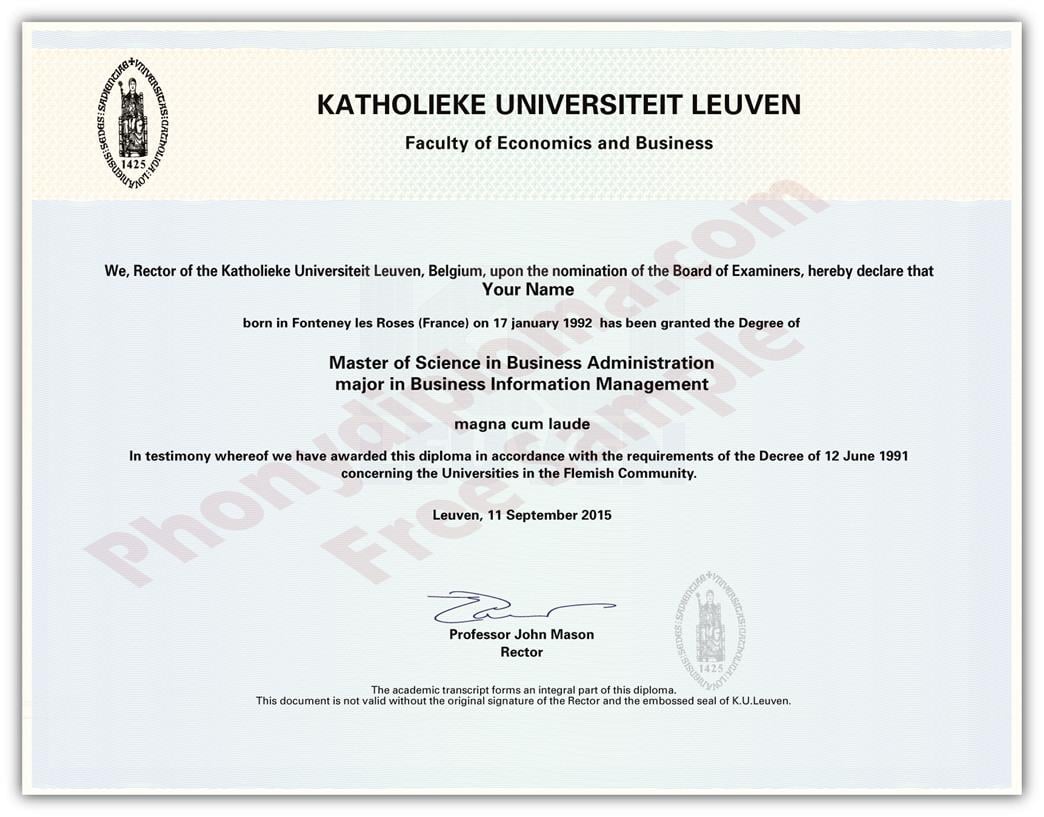Netherlands precise match diploma and transcript set sample
