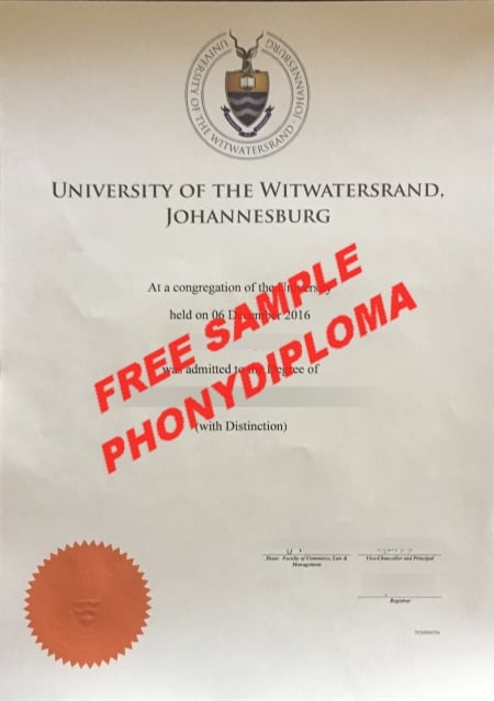 University of the Witwatersrand sample