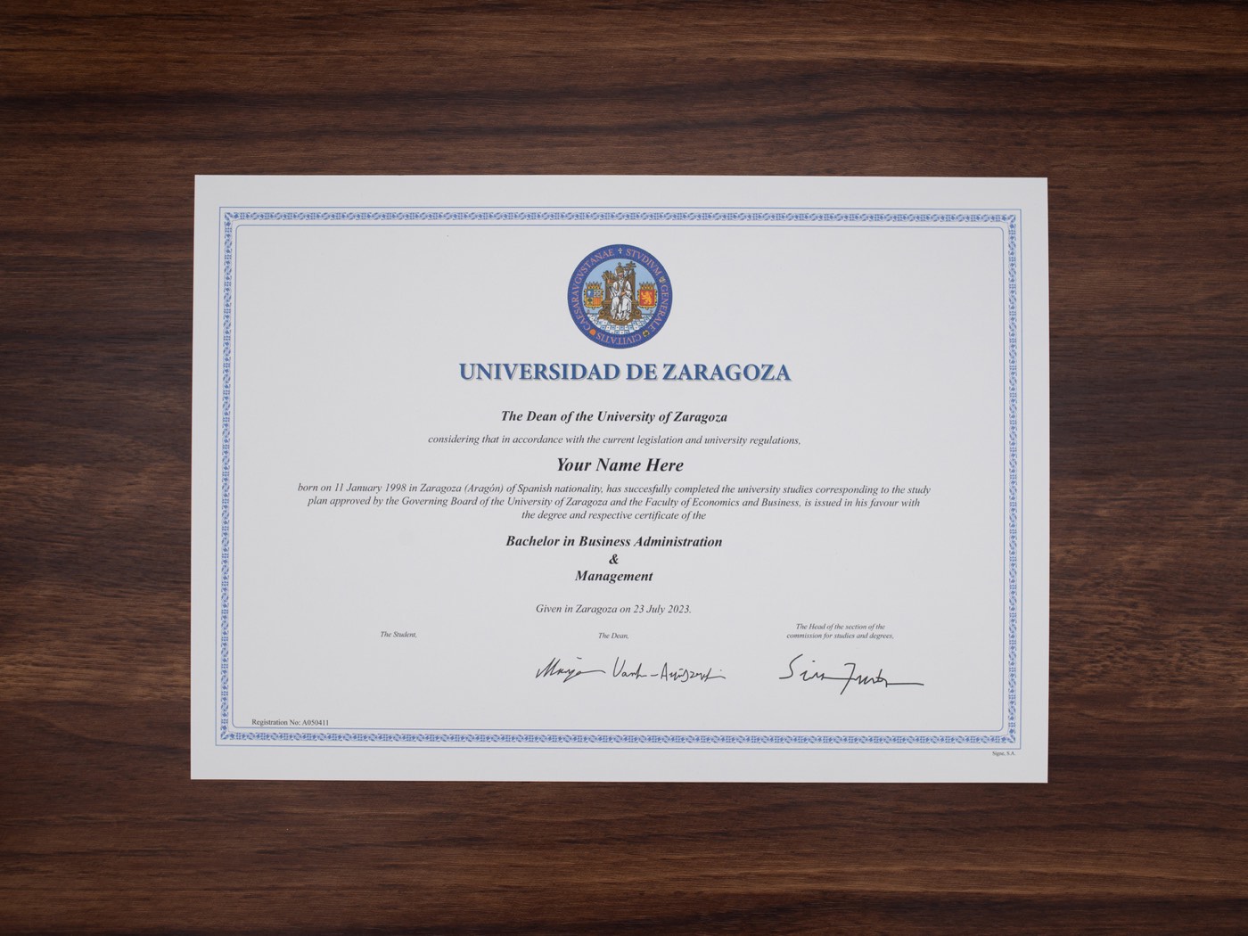 Universidad de Zaragoza sample