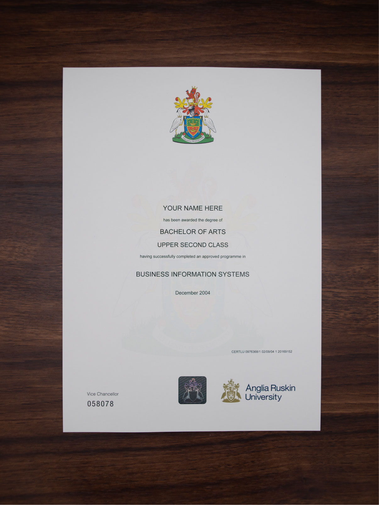 Ireland college or university diploma sample