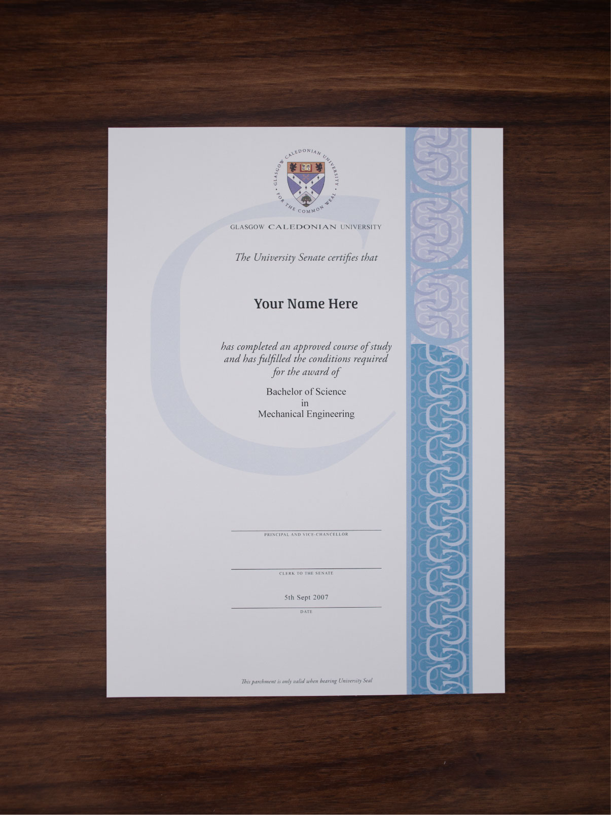 Glasgow Caledonian University sample