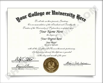 USA college or university diploma general design style 1 sample