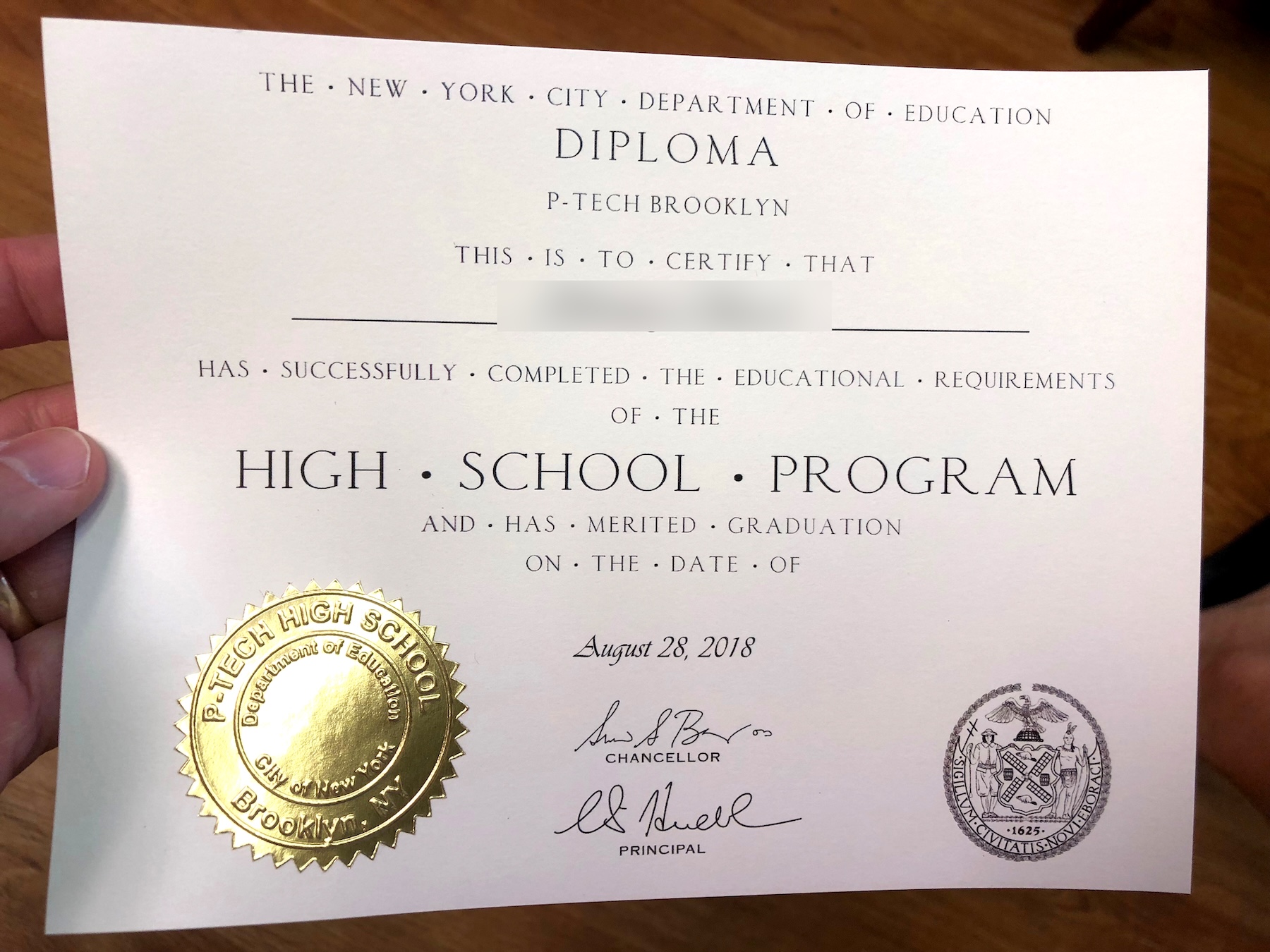 High school diploma sample 3