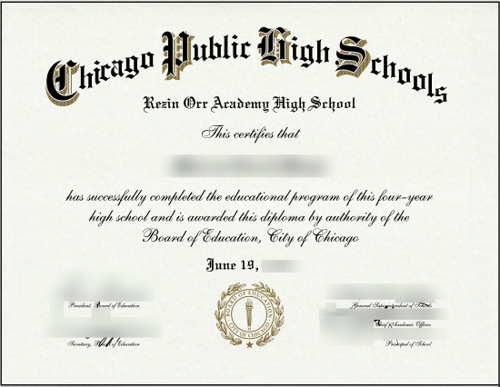 Chicago public high school diploma sample