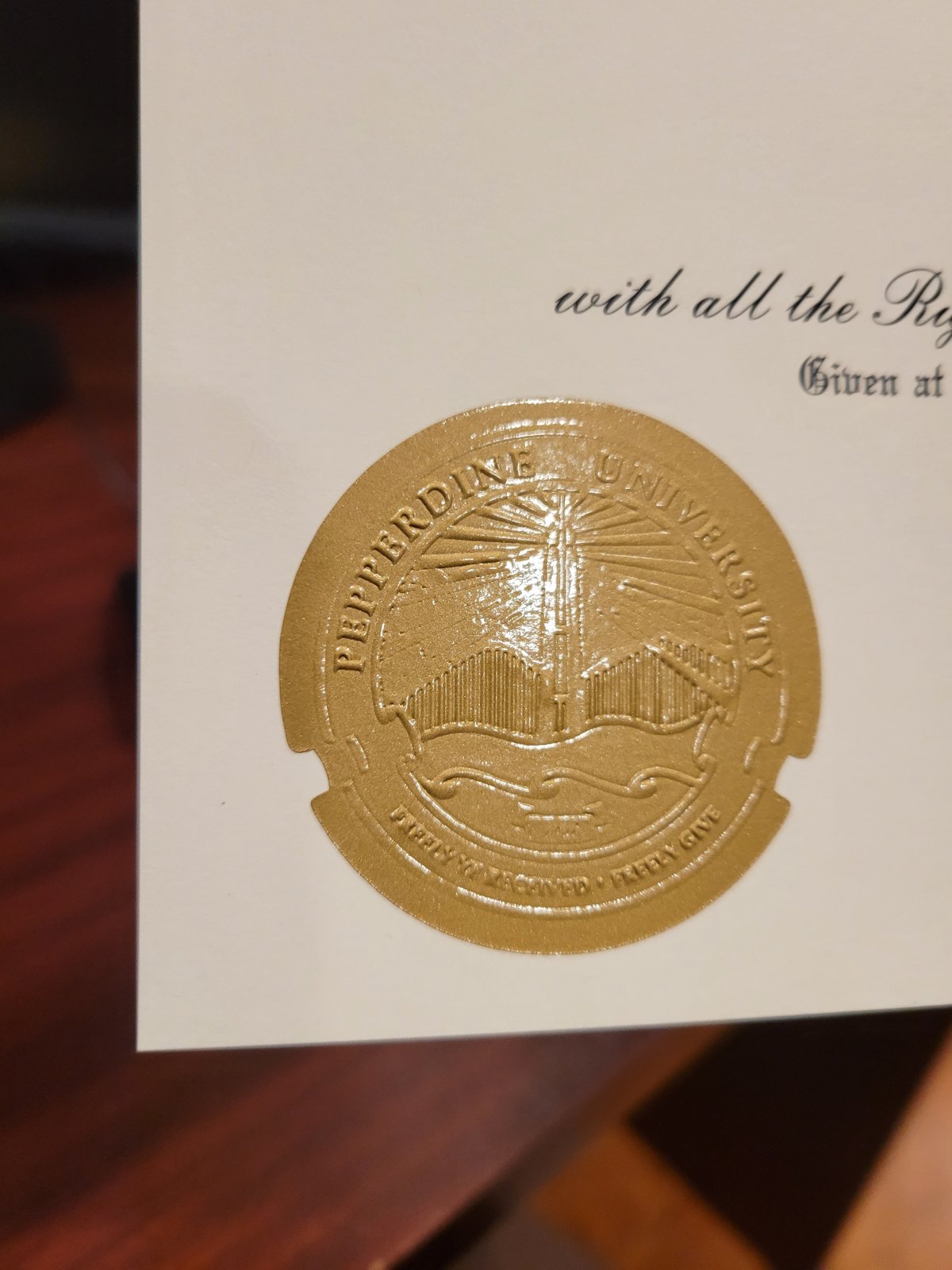 Gold foil emblem