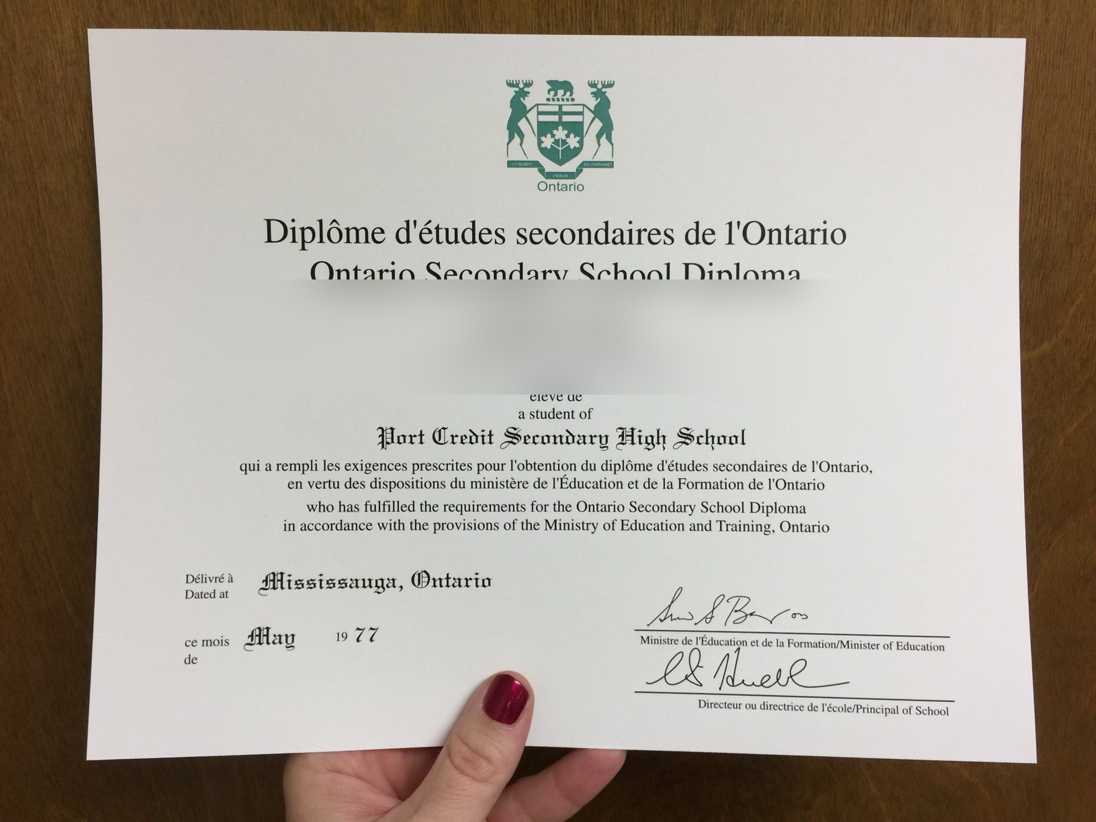 Secondary school diploma