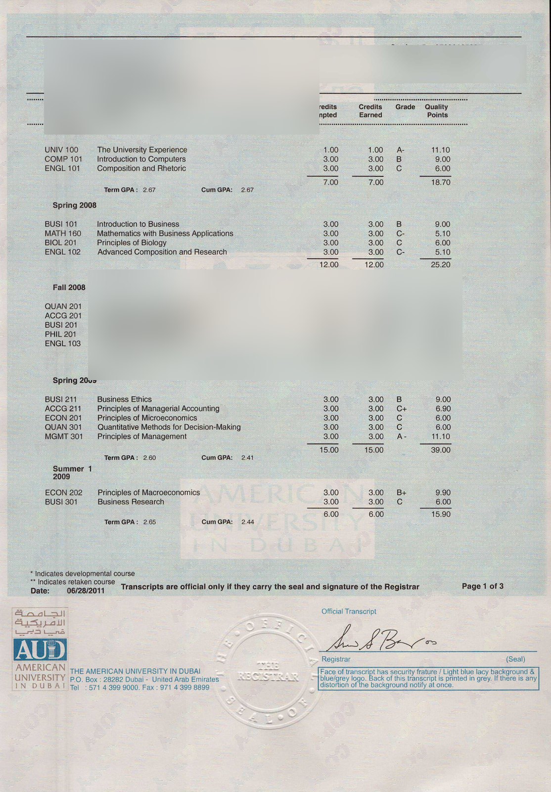 UAE American University in Dubai Scan · United Arab Emirates