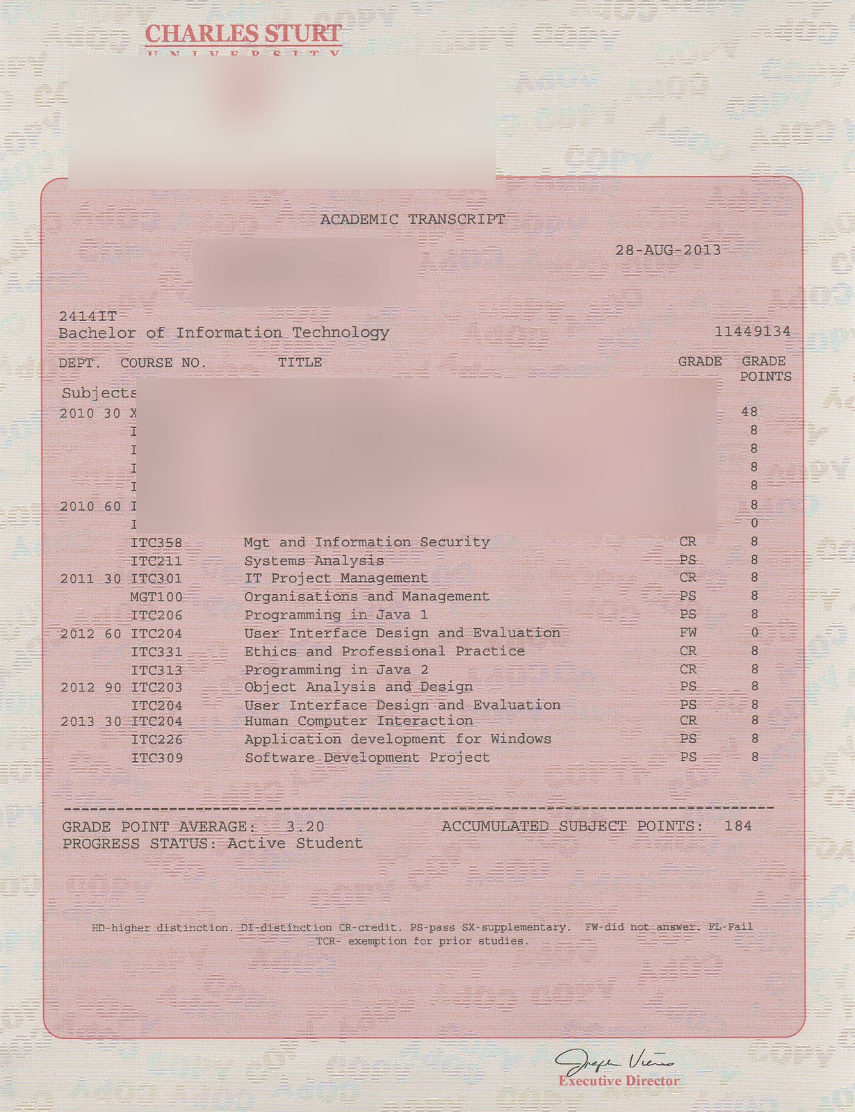 Charles Sturt Transcripts Scan · Australia