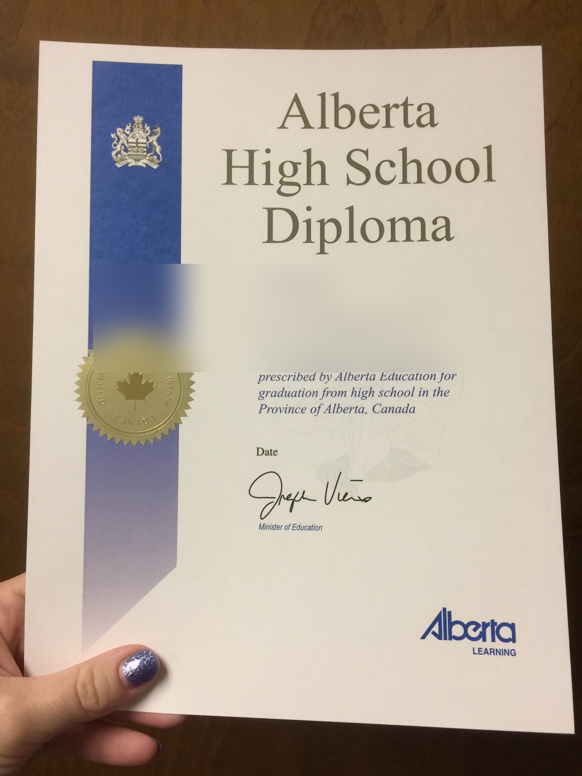 Alberta High School Secondary Diploma · Canada