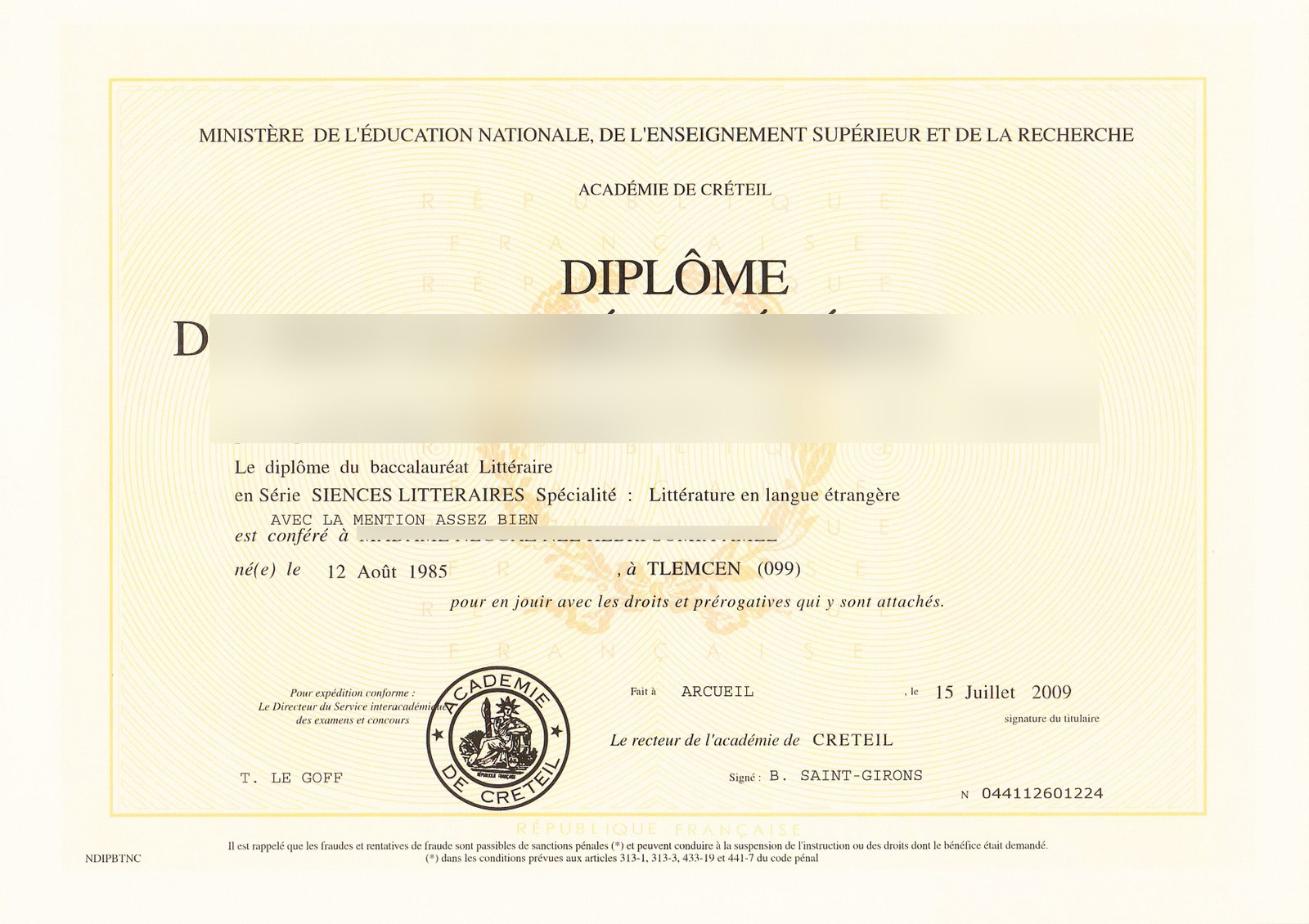 Academie De Creteil France Scan · France