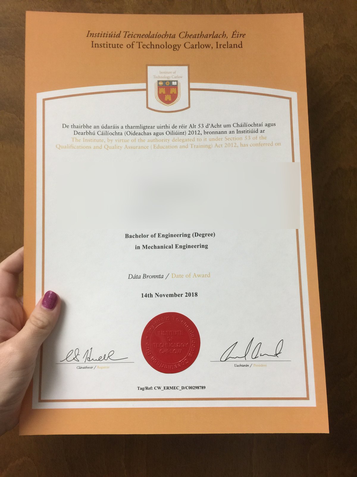 Ireland Institute of Technology Carlow Diploma · Ireland