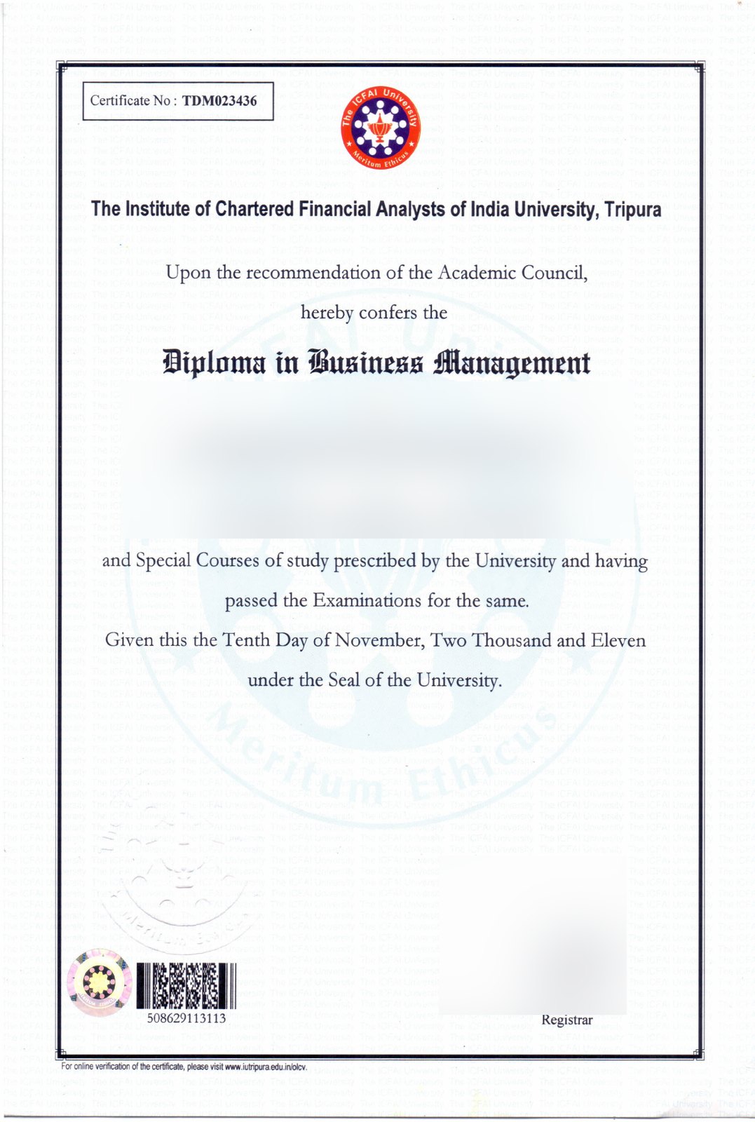 india Diploma in Business Management · India