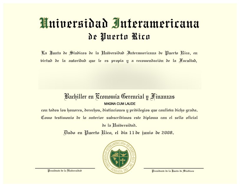 Puerto Rico Universidad Interamericana Dip · Puerto Rico