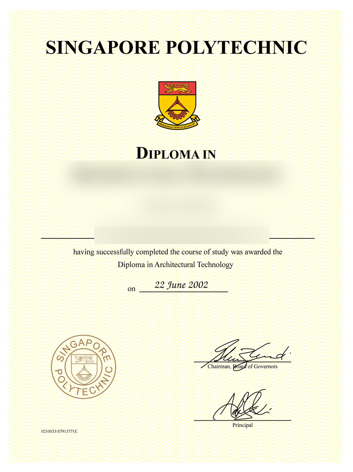 Singapore Singapore Polytechnic Diploma · Singapore