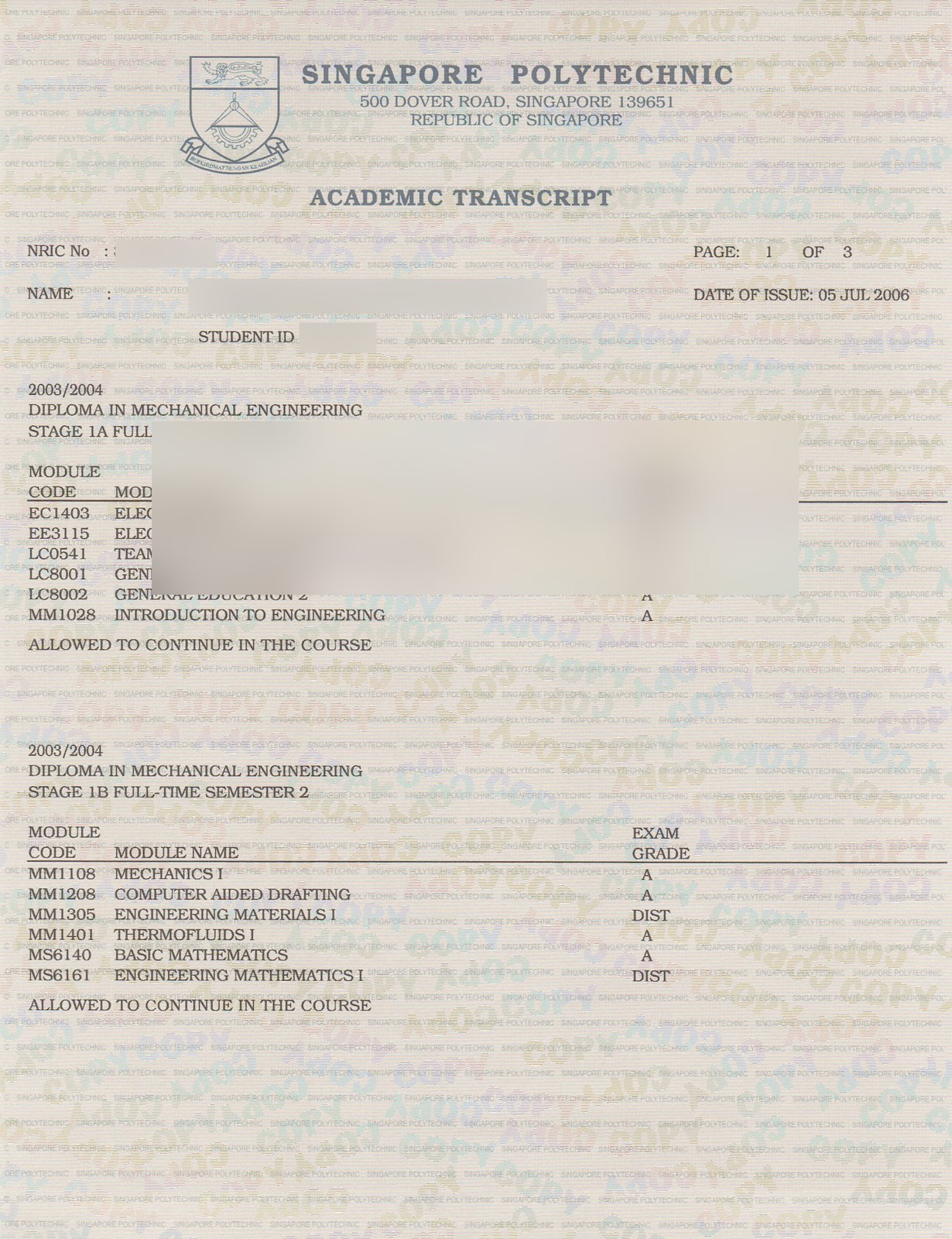 Singapore Poly Trans · Singapore