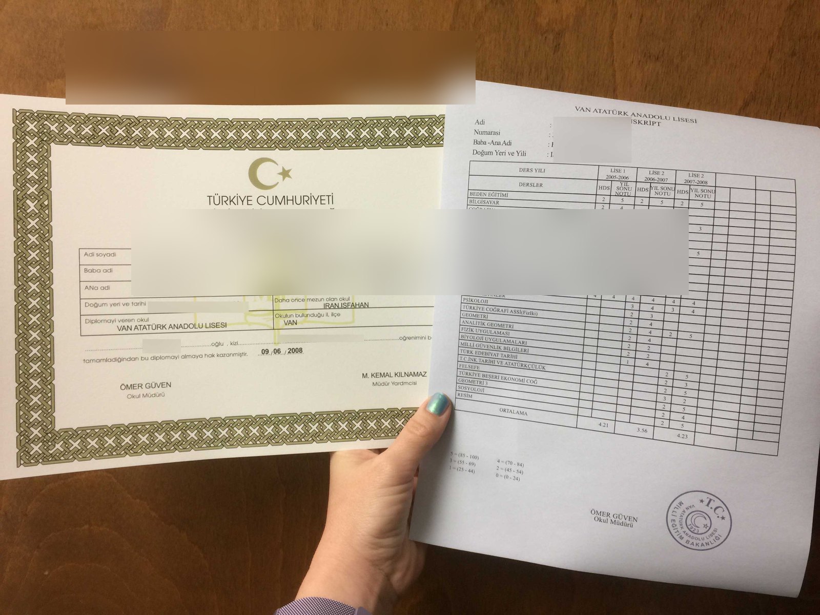 Turkey Anadolu Diploma Transcript · Turkey