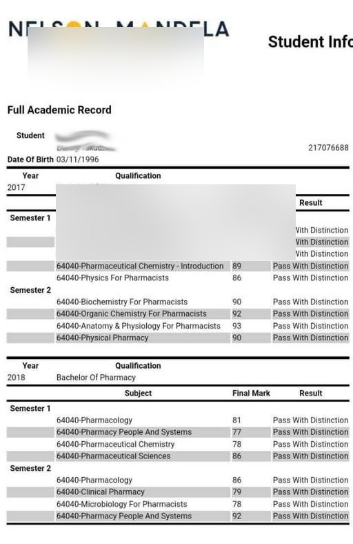 Nelson Mandela Uni Transcripts · South Africa